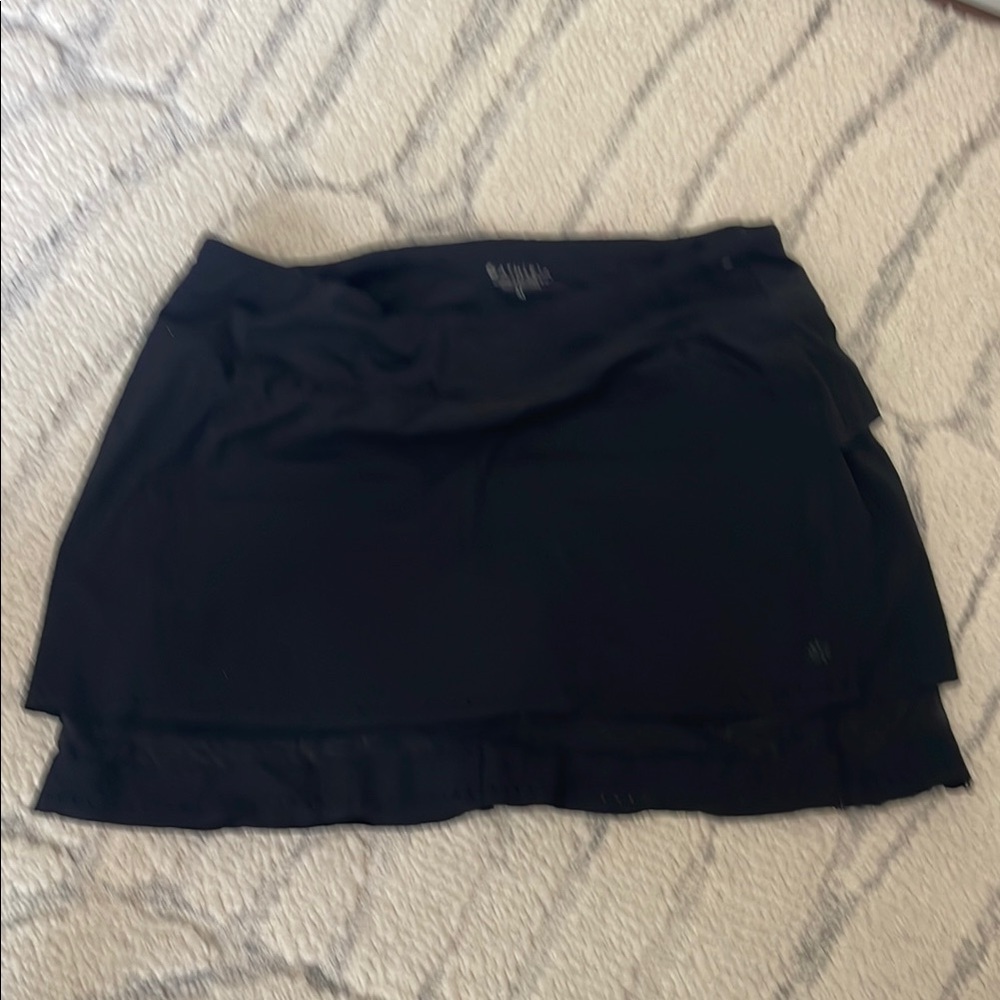 Athleta Black Mini Asymmetrical Wrap Skorts